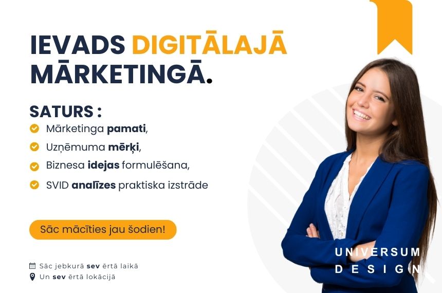 Ievads digitālajā mārketingā un biznesa pamati: no idejas līdz SVID analīzei